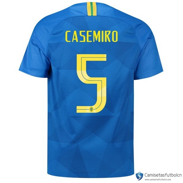 Camiseta Seleccion Brasil Segunda equipo Casemiro 2018 Azul